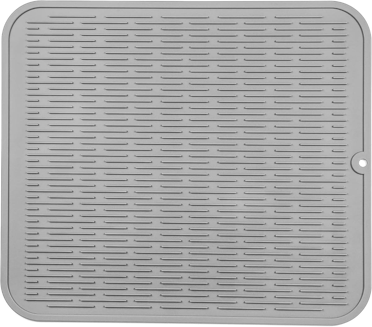 Silicone Dish Drying Mat for Multiple Usage,Easy clean,Eco-friendly,Heat-resistant Silicone Mat for Kitchen Counter or Sink,Refrigerator or Drawer Liner Grey 2XL 24 inches x 18 inches