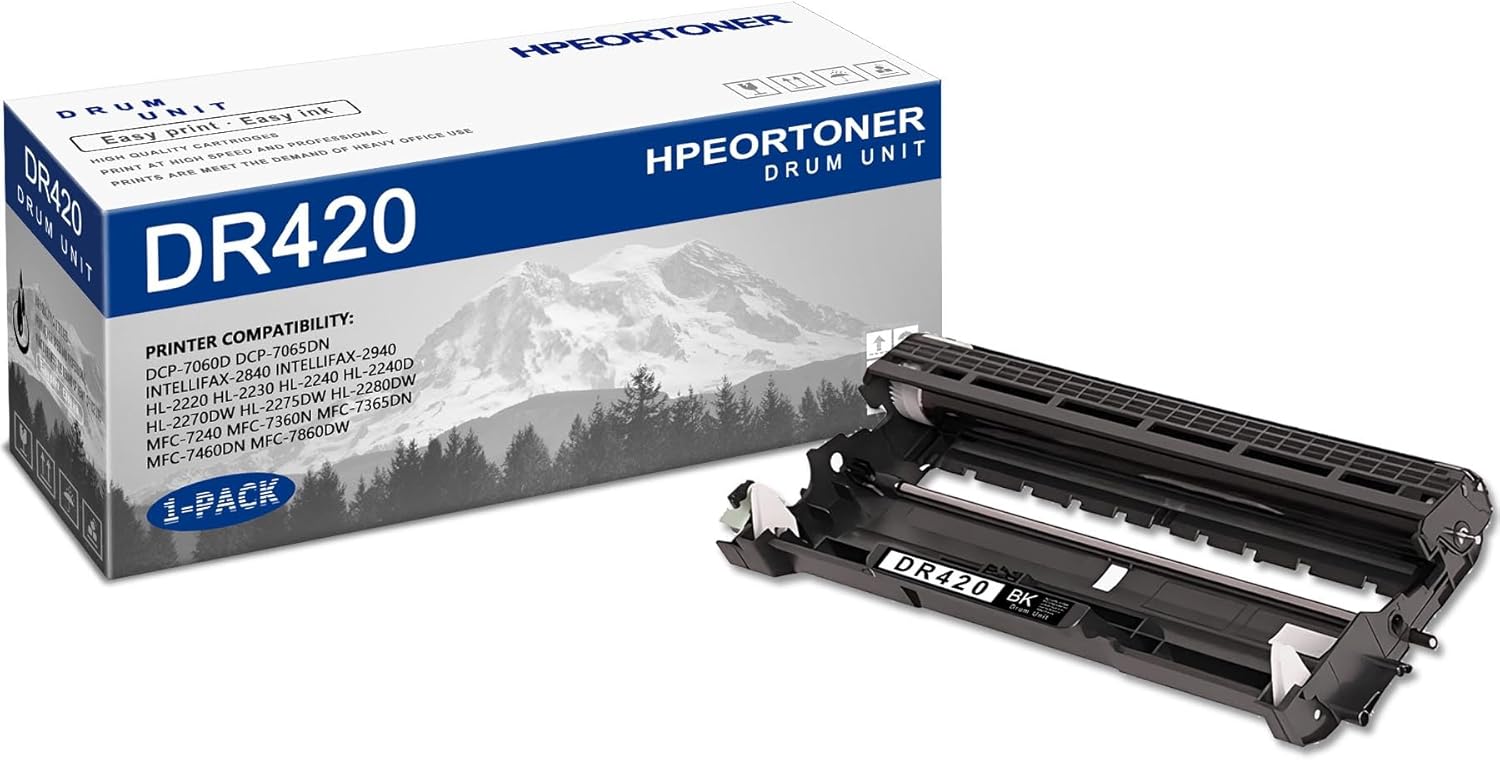 1 PK DR420 Black Drum Unit 15,000 pages High Yield Compatible, DR420, Replacement for Brother DCP-7060D DCP-7065DN IntelliFax-2840 HL-2220 HL-2230 HL-2240 HL-2280DW MFC-7240 MFC-7360N Printer