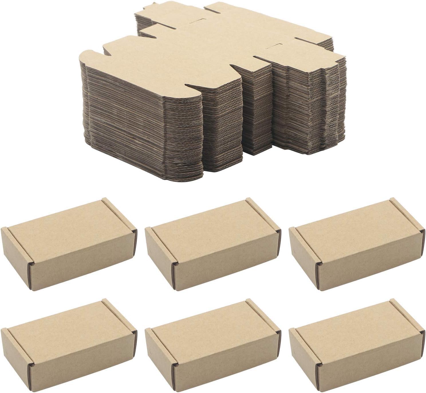 Pxyelec 50 Pack Kraft Paper Boxes, Foldable Rectangular Paper Box ...