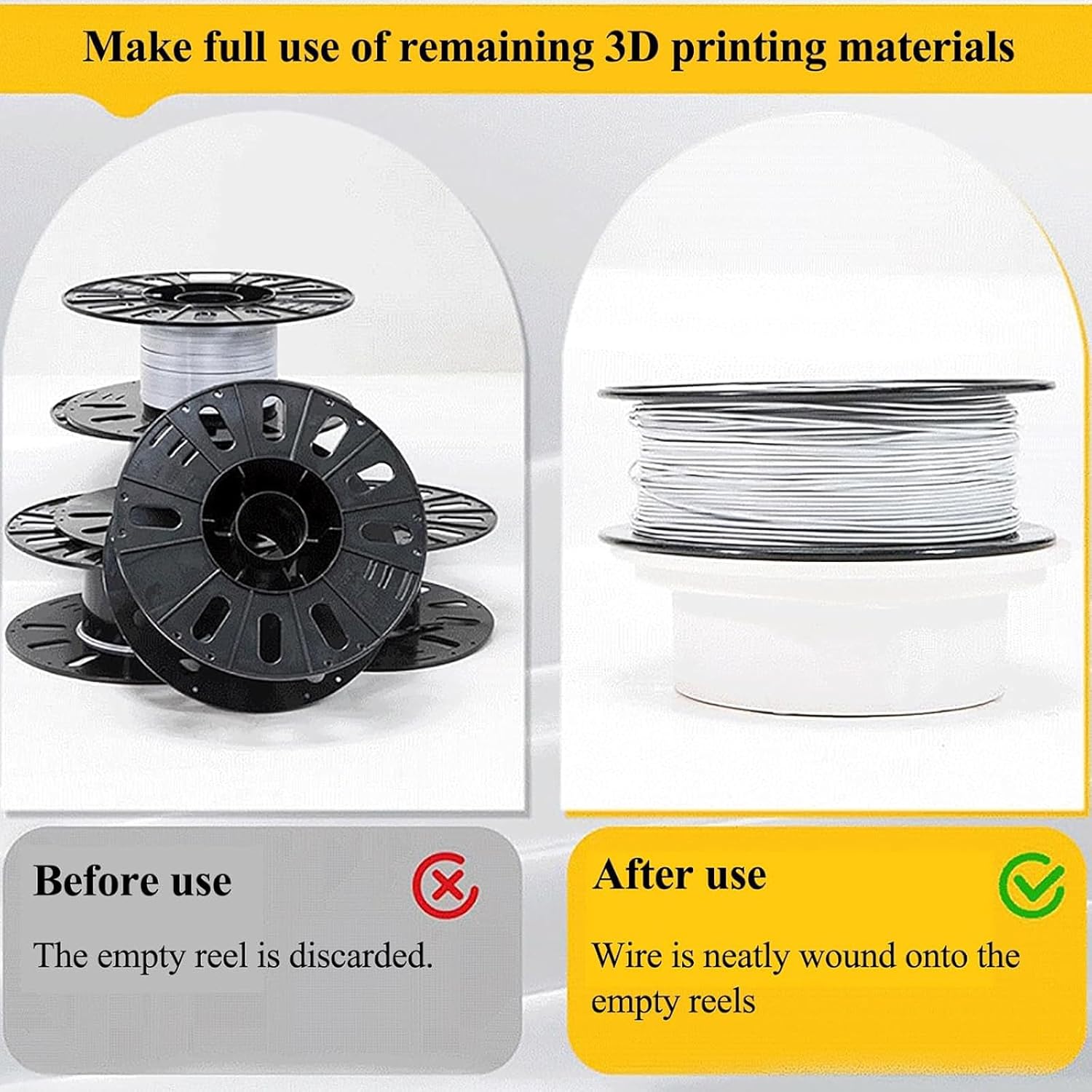 3D Filament Spool Winder, Manual Consumables Winder, Removable Modular Design, for Wires Weighing 1Kg, Smooth Rotation, for 3D Printing Enthusiasts, Textile Artists