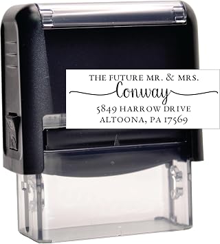 Future Mr. and Mrs. Return Address Stamp | Personalized Wedding Stamp