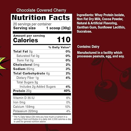 Miniatura 2 de Inspire - Polvo aislado de proteína de suero de cereza cubierta de chocolate (20 porciones)