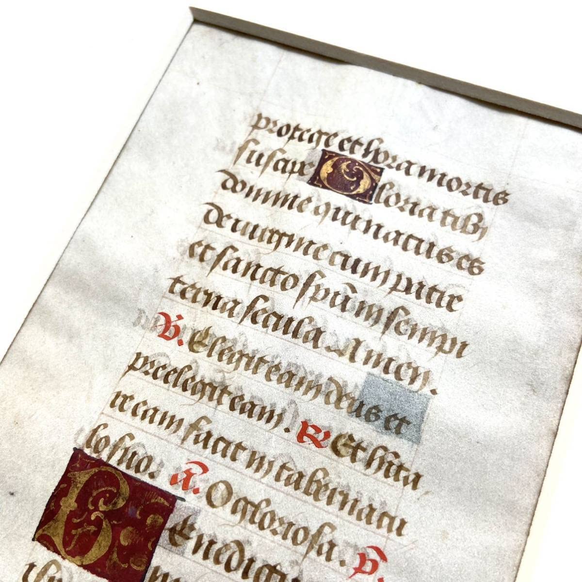 15世紀 フランス 時祷書 零葉 装飾写本 羊皮紙