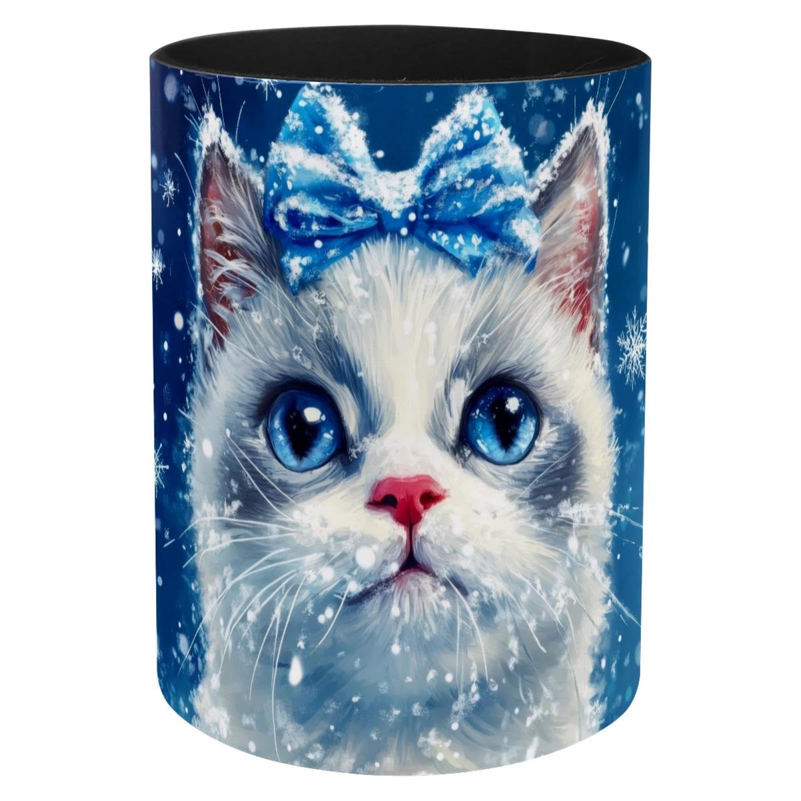 Porte-stylo en métal chat mignon pot à crayons pour bureau et maison