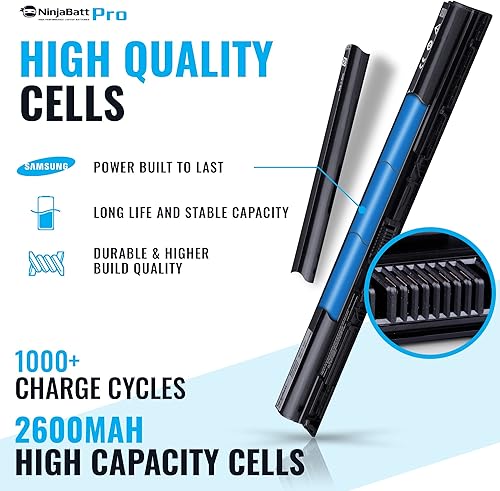 Miniatura 2 de NinjaBatt Batería Pro M5Y1K para Dell Inspiron 14 15 17 5000 3000 Series 5558 5555 5755 5559 3558 3451 3551 5758 5758 5551 5755 5458 WKRJ2 HD4J0