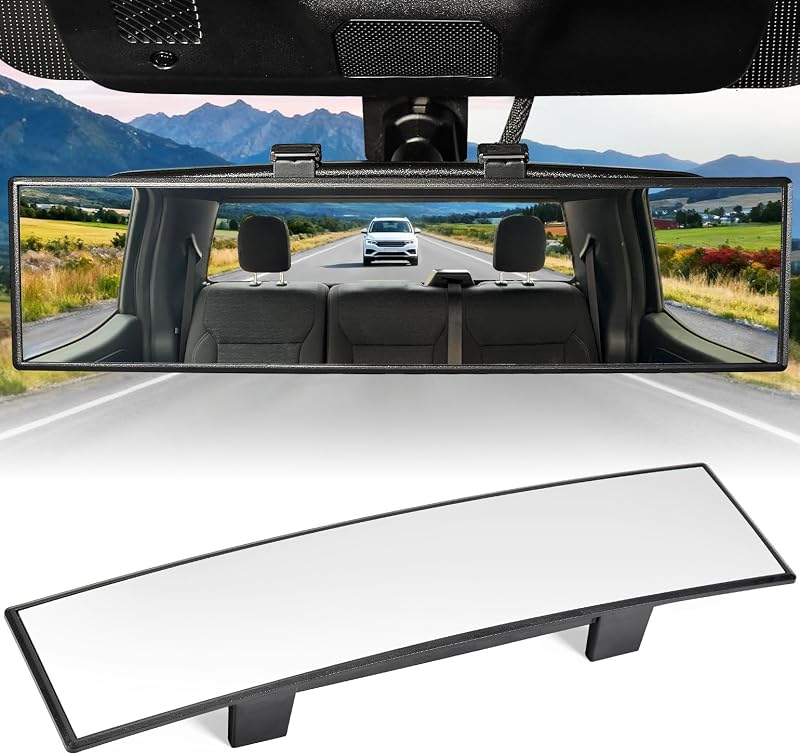 Espelho retrovisor interno panorâmico JOYTUTUS com presilhas – 30,48 cm (12")