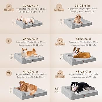 Amazon | EHEYCIGA メモリーフォーム 整形外科 犬用ベッド 中型犬用