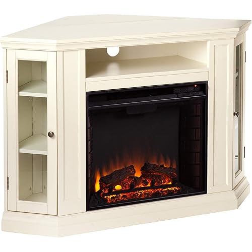 SEI Claremont Convertible Media Electric Fireplace, Size 50, Ivory