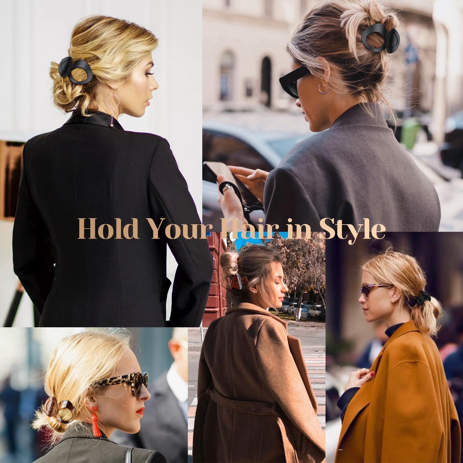 PROPOG 4 Pcs Hair Claw Clips Women - Image 3