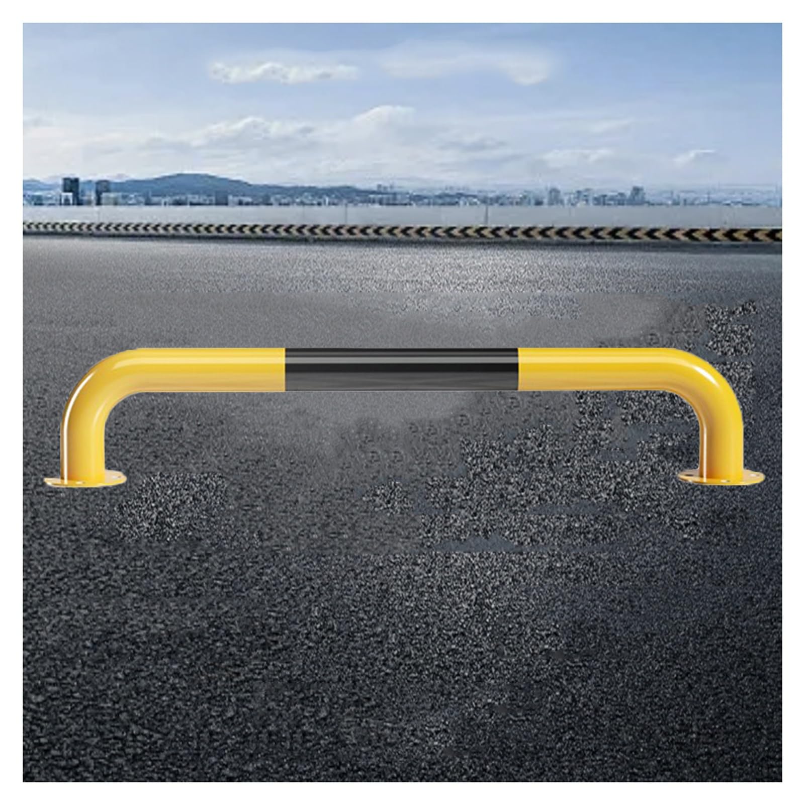 Yqcxg U-Shaped Guardrail Anti-Collision Bar,Thickened Steel Pipe Round Parking Column,Workshop Warning Column Parking Blocker,For Driveway Parking Lot(1500X200x2.0mm)