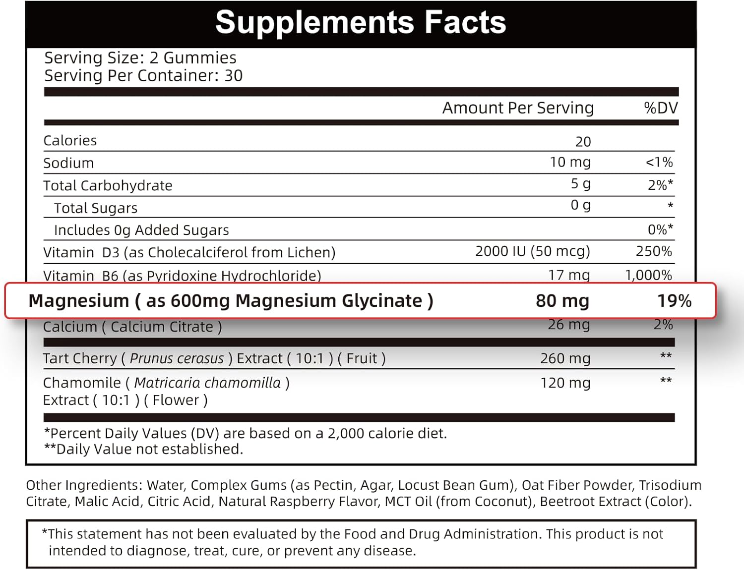 2pack Magnesium Glycinate Gummies 600mg for Sleep & Calm, Sugar Free Magnesium Gummies for Adults with Vitamin D3, Tart Cherry & Chamomile,Clump-Resistant Formula, Third-Party Tested, 120 Count - Image 8