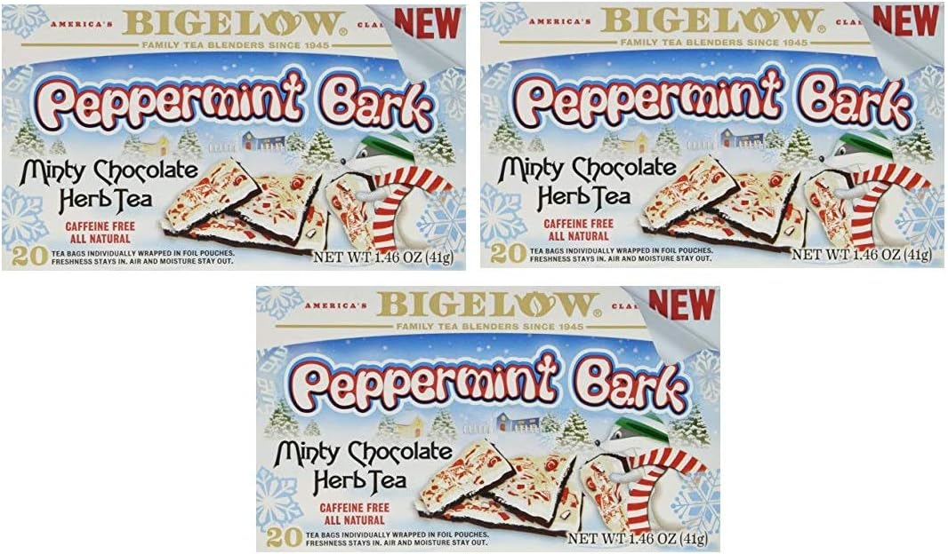 Bigelow Tea Peppermint Bark Minty Chocolate Herbal Tea, 20