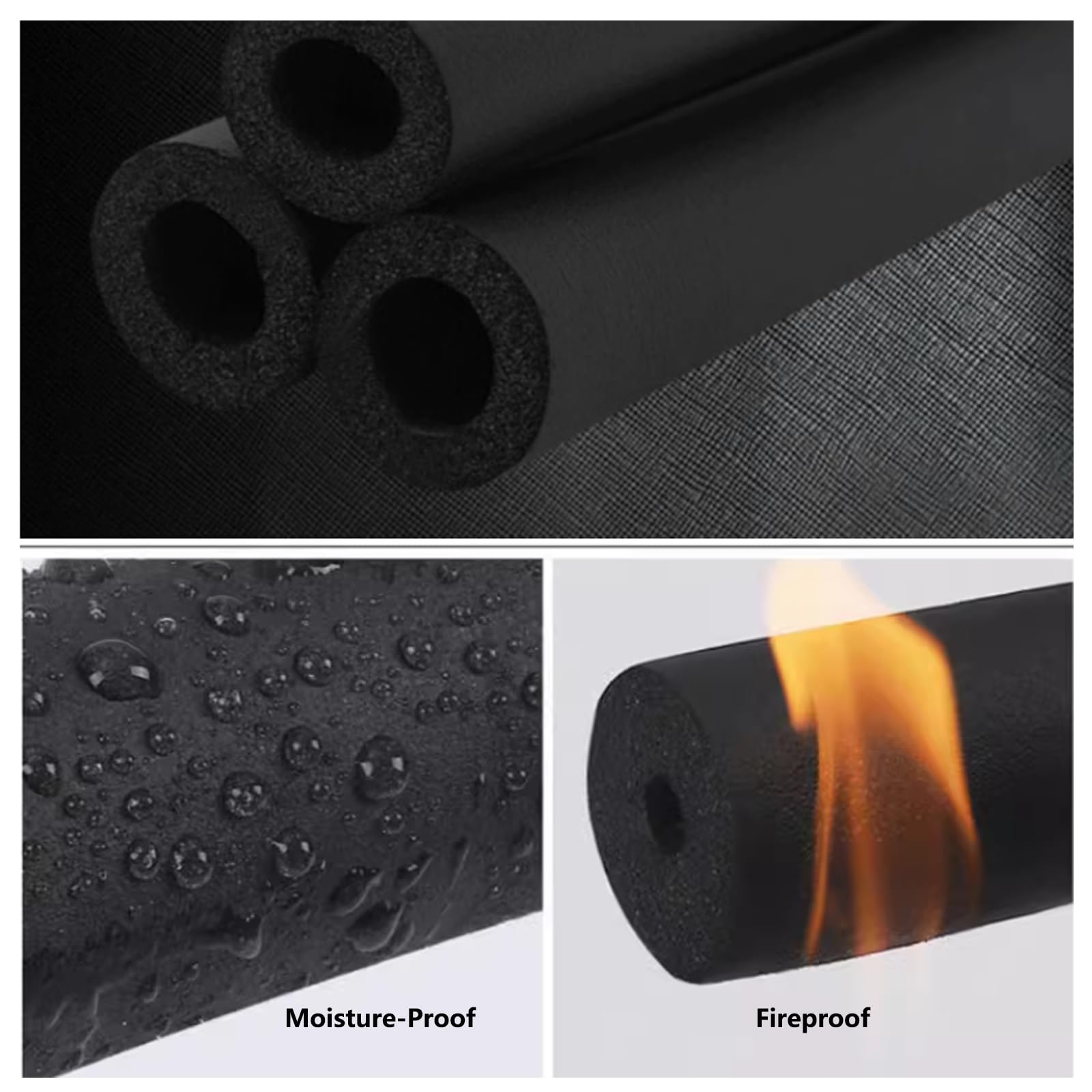 2pcs Isolierung Heizungsrohre, Rohrisolation Dämmung Heizungsrohre Heizung, Flexibel/Frostschutzmittel/Flammschutzmittel(TK: 20mm/0.8in,ID:90mm/3.5in)