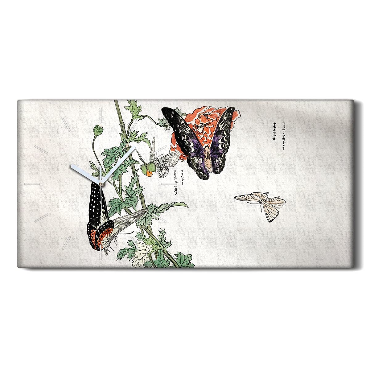 Horloge sur Toile Branche de Fleurs Coloray - Image Art Mural pour Ambiance Salon et Chambre