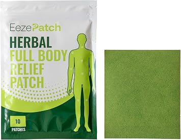 EezePatch MAX Herbal Full Body Relief Patches 10 Count, Rectangular Shape Natural Joint Support for Mobility & Flexibility Easy-to-Apply Soothing Patches