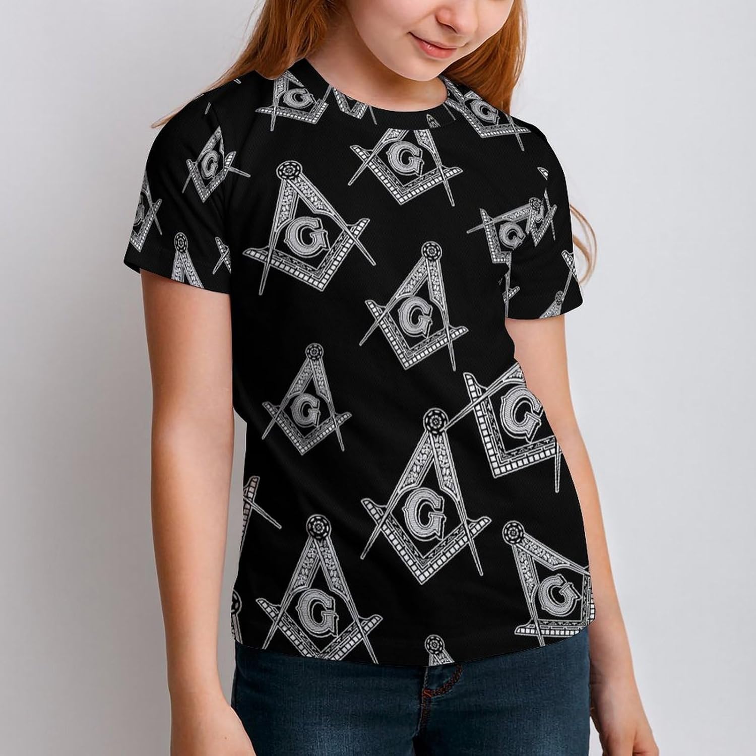 Freemasonry Sign T Shirt for Boy Girl Top Short Sleeve T-Shirt Graphic Tee