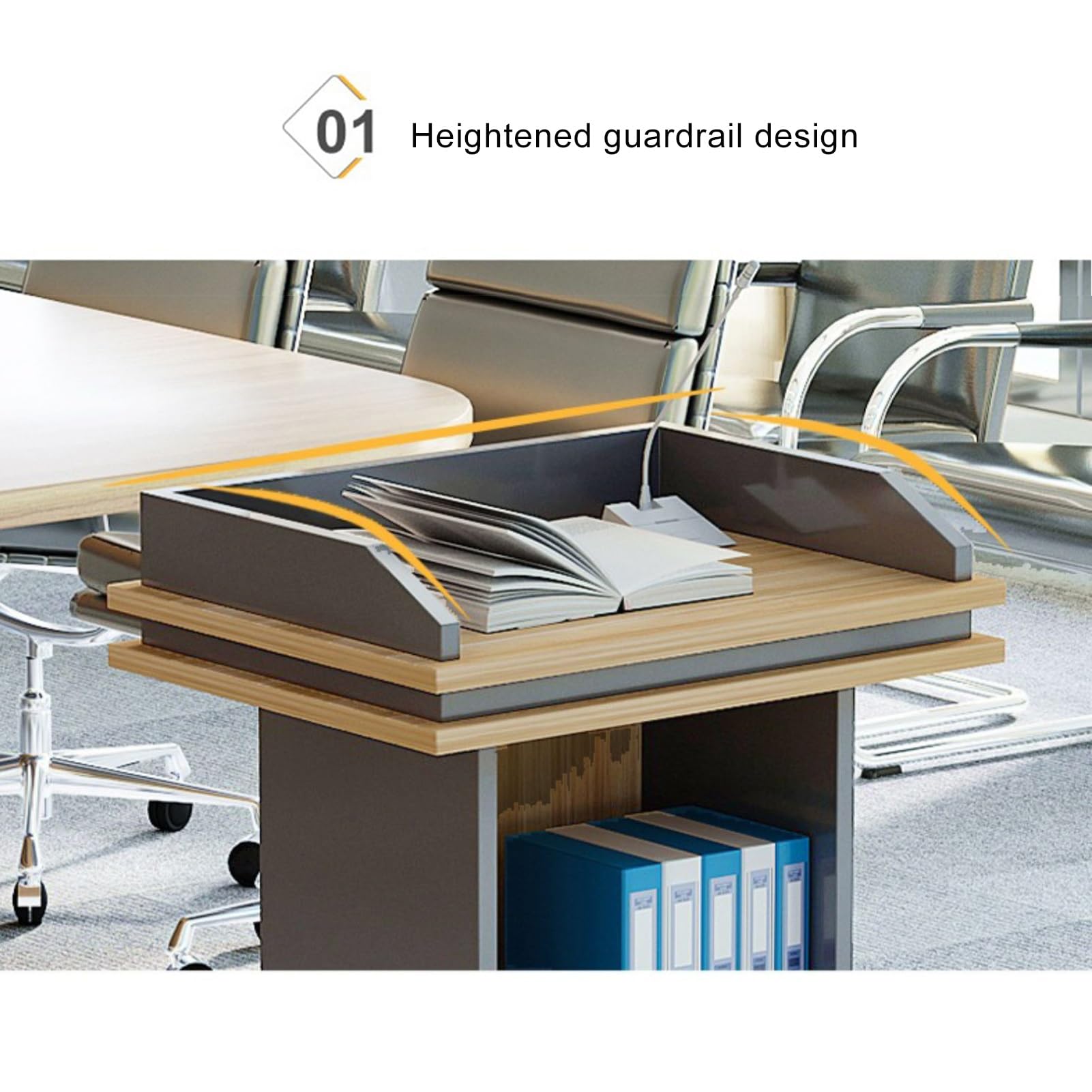 KUMIAO Wood Podium, Church Pulpit, Floor Standing Podium With Storage Shelf - Ideal For Church, Office, School - Easy Assembly - Reception Desk - Speaking Lectern, Construction