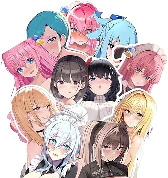 60pcs Anime Girl Stickers,Sexy Girl Stickers,Cartoon Nake Vinyl Decals for Men - Car, Truck, Laptop, Motorcycle Accessories
