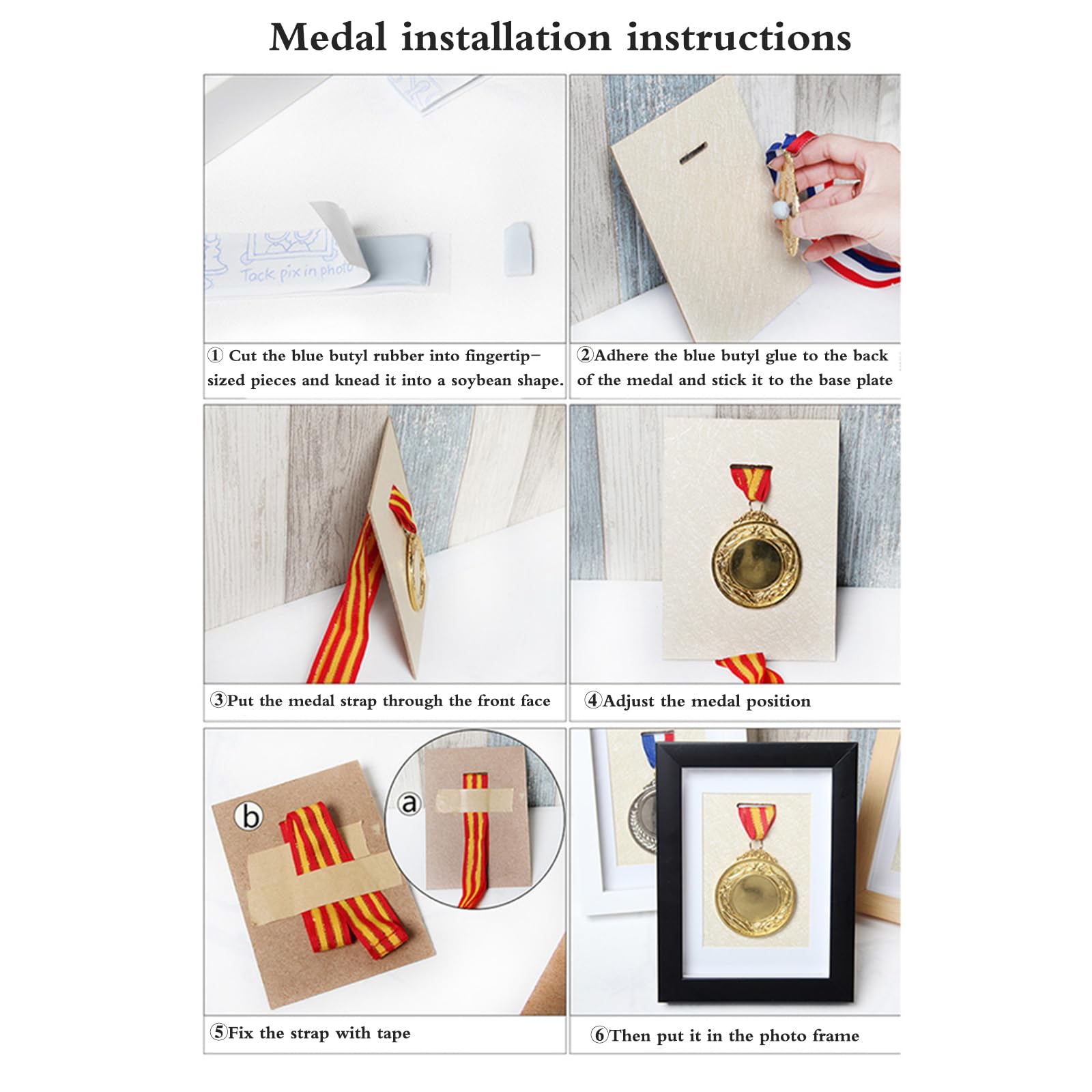 Duża ramka wyświetlacza medalu, Szafka na medal Shadow Box czarna, wiele rozmiarów(20 inches (6 medals))