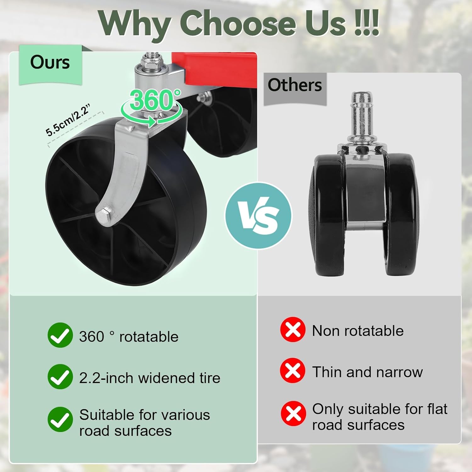 Garden Seat with Wheels for Seniors/Adult,Adjustable Height Gardening Stool with Wheels & Tool Storage Tray,Utility Garden Work Seat for Planting, Patio and Yard, Loading Capacity of 330LBS Red