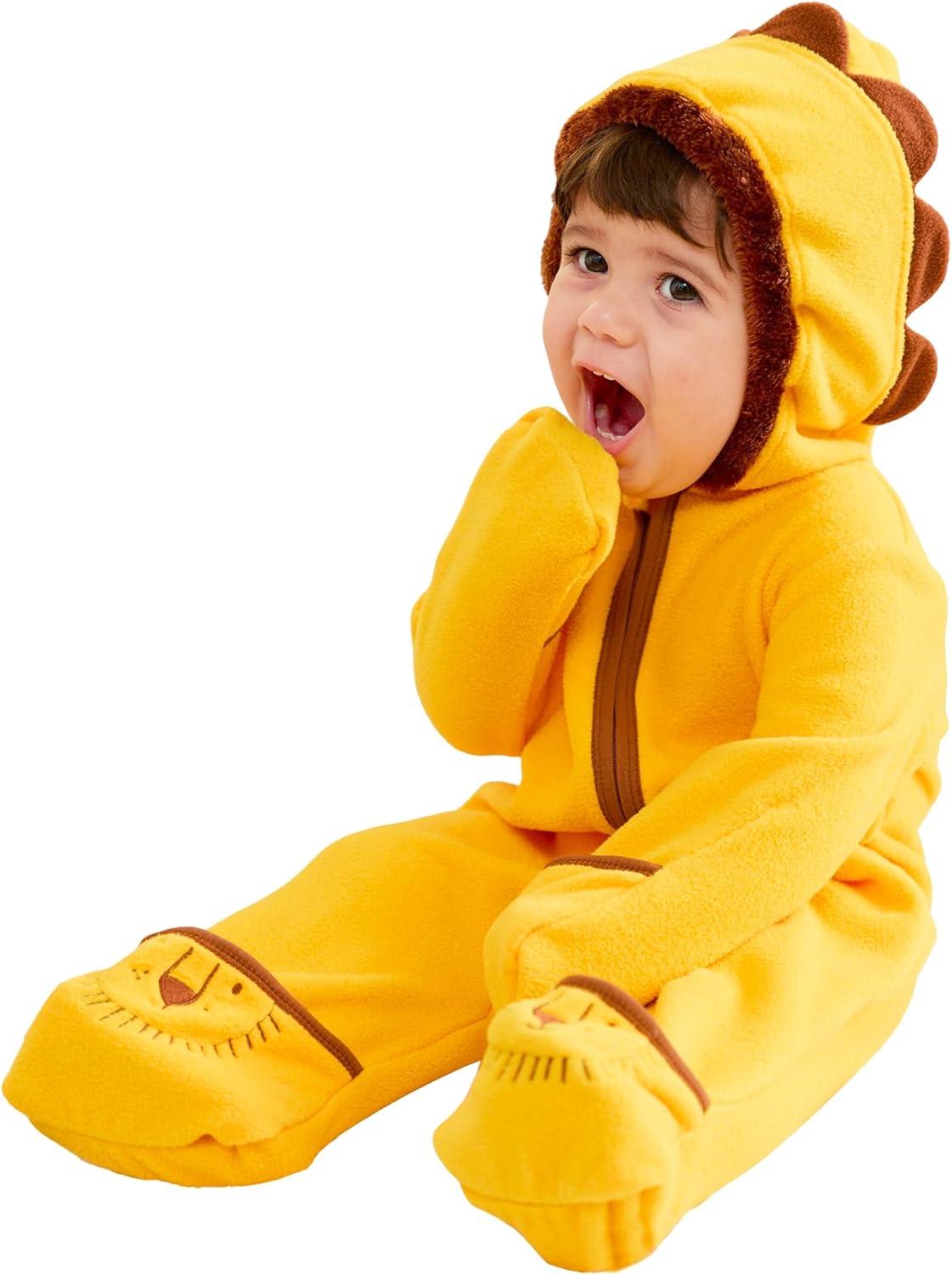 PATPAT Fleece Hooded Footed Clothes, Soft Warm Footie Covers, Car Seat Friendly, Easy Zip,Cute Romper Newborn Infant Jumpsuit