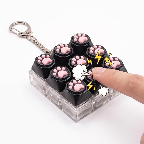 Clicky Keyboard Fidget Toy Keychain, Stress Relief Clicker for Adults