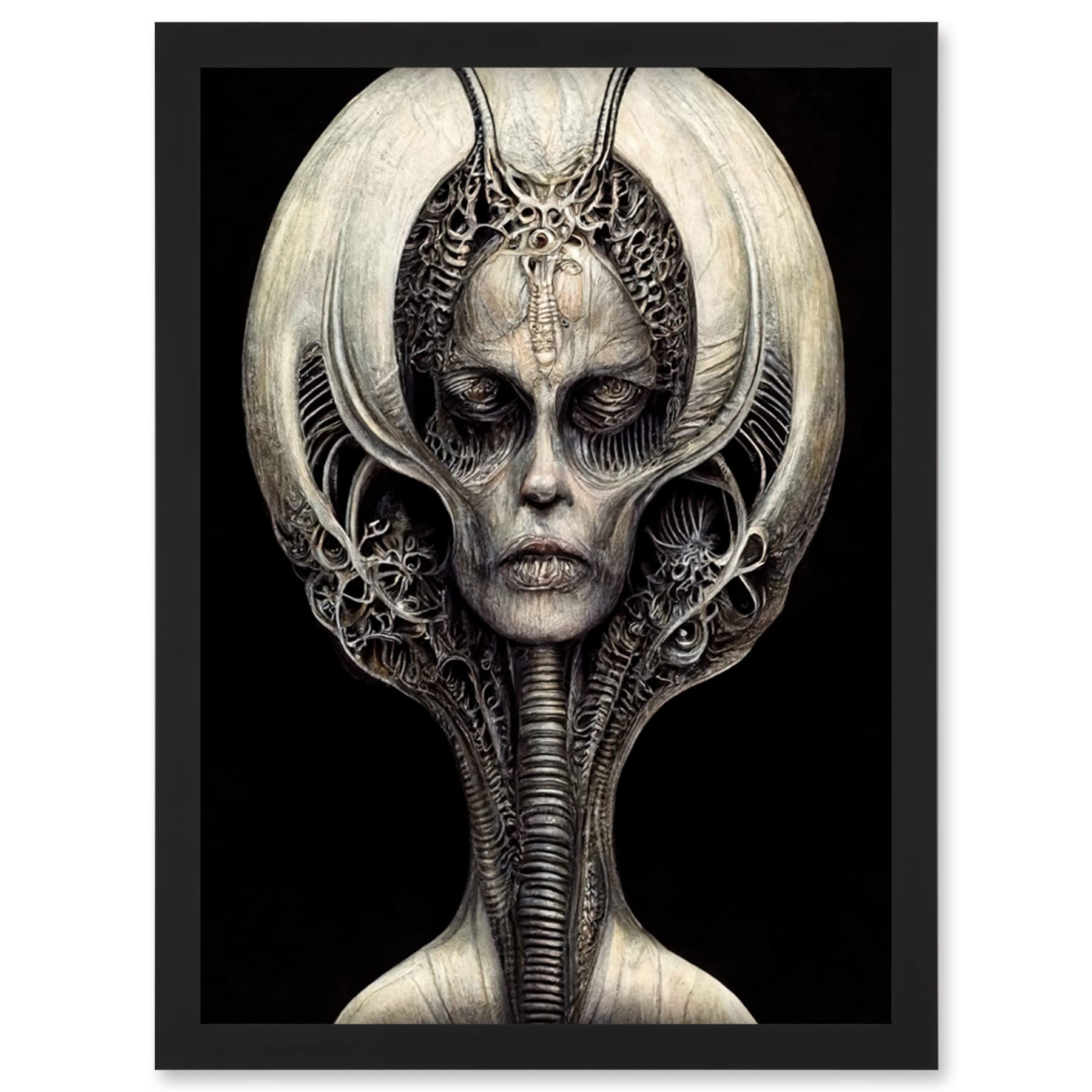 Doppelganger33 LTD Alien Queen Gothic Illustration Artwork Framed Wall Art Print A4