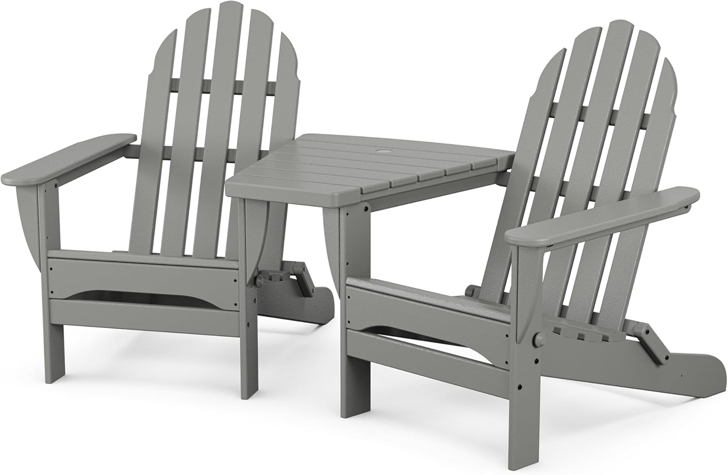 POLYWOOD® Classic Adirondack Adirondack Set, Slate Grey