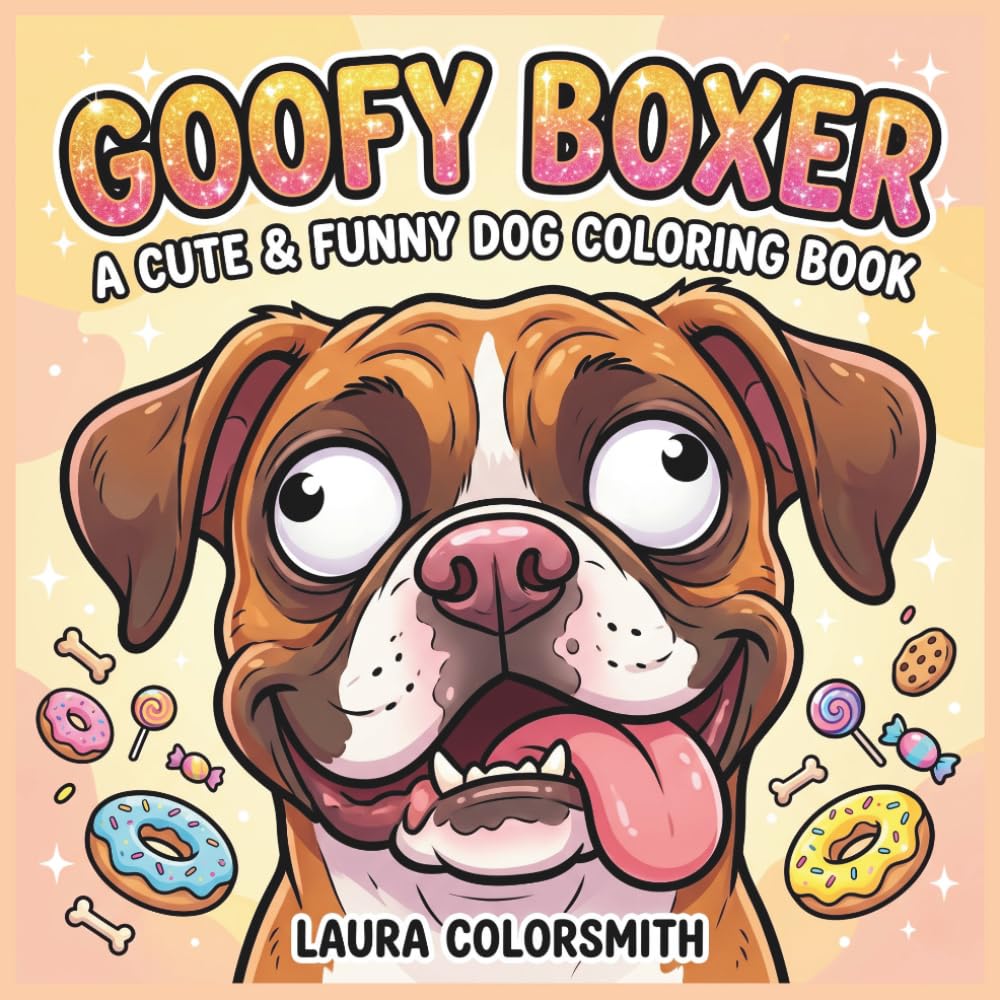Goofy Boxer - A Cute & Funny Dog Coloring Book: Adorable Boxer Designs for Relaxation, Stress Relief & Creative Fun (Dog Meme Coloring Book)