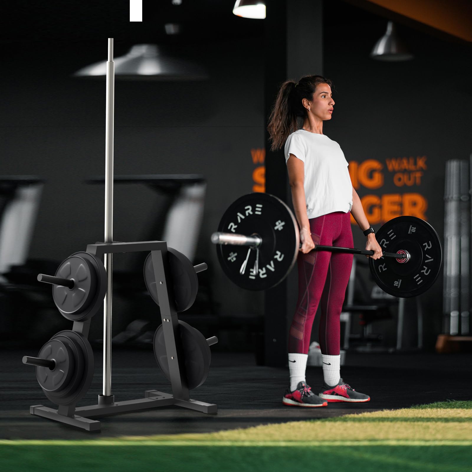 Soporte olímpico para disco de peso para discos de 1 pulgada, árbol de peso olímpico, estante resistente para gimnasio en casa, soporta 300 libras