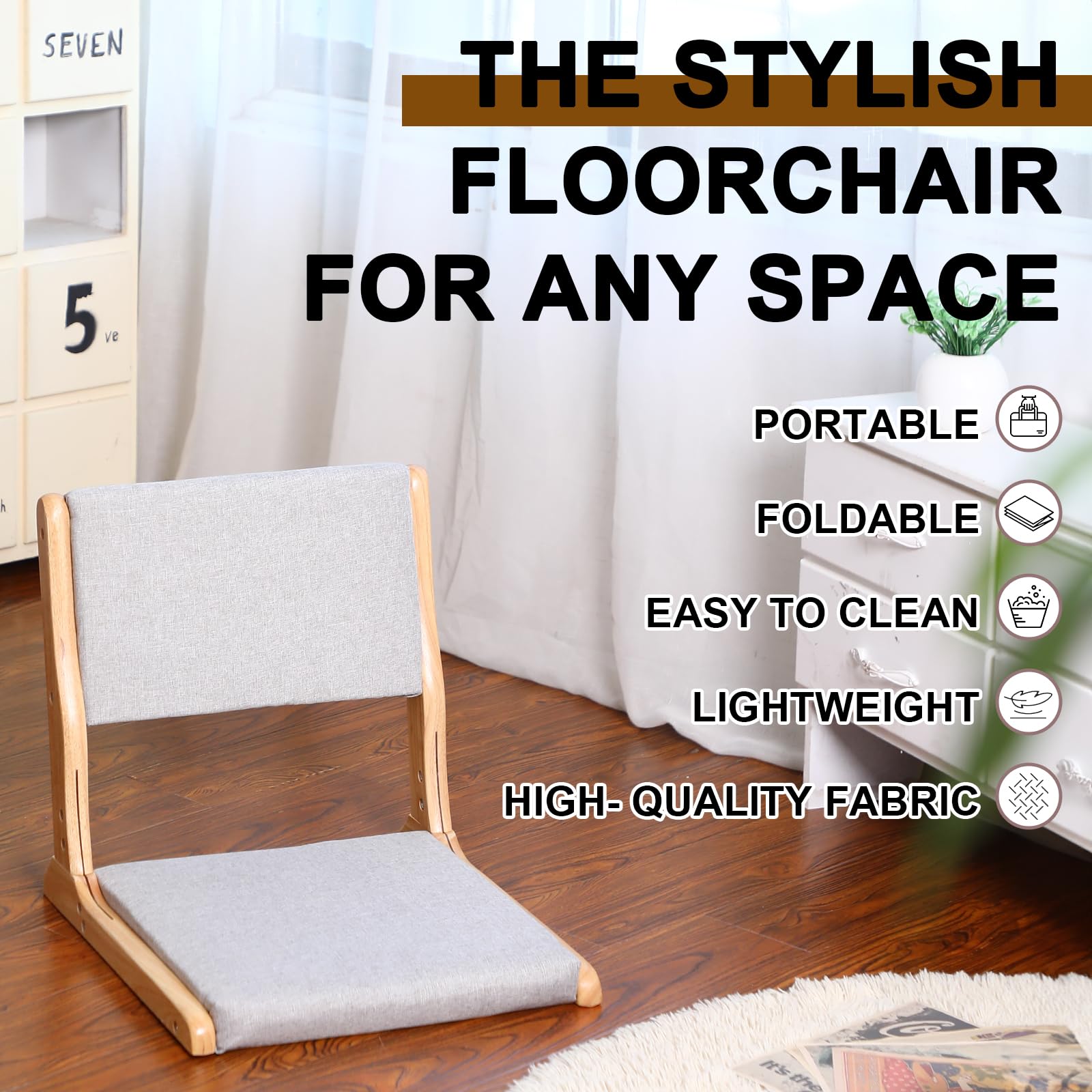 Amazon｜BOTUWASE 和式 座椅子 折りたたみ 畳 クッション付き 瞑想