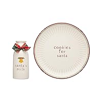 Pearhead Set di biscotti per Babbo Natale e lattiera, piatto da portata in ceramica