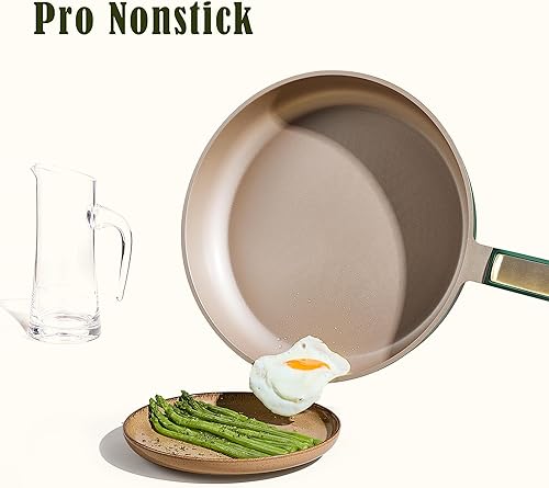 Miniatura 2 de CAROTE Sartenes antiadherentes de 9.5 y 11 pulgadas, sartén antiadherente para tortillas, saludable y libre de PFOA, compatible con inducción, apto