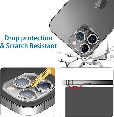 Miniatura 4 de Paquete de 3 protectores de lente de cámara de vidrio templado Dengduoduo para iPhone 13 Pro de 6.1 pulgadas y iPhone 13 Pro Max de 6.7 pulgadas,