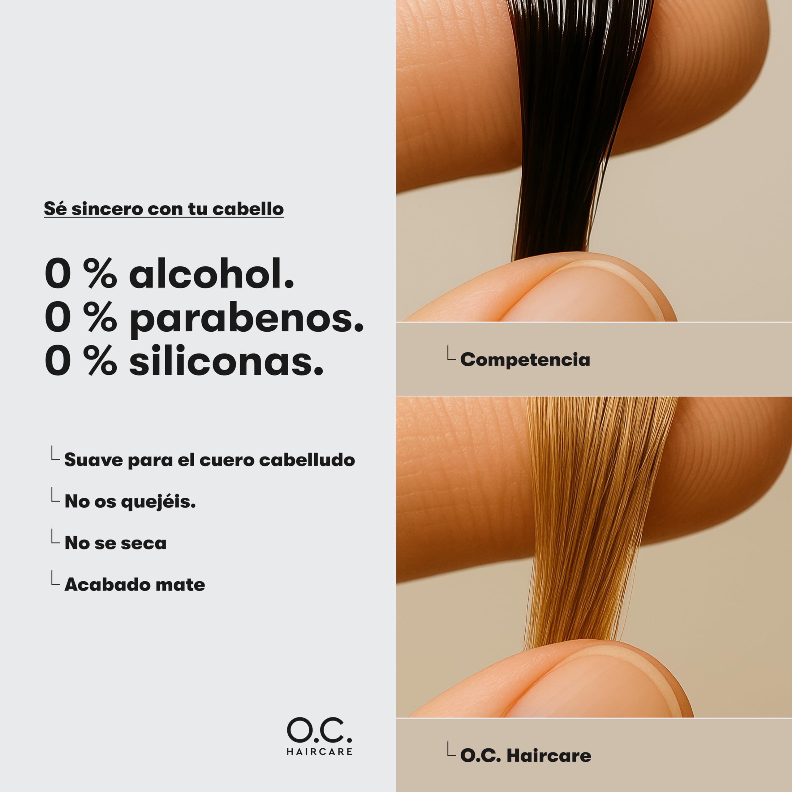 O.C. HAIRCARE Sea Salt Spray – 200 ml spray de sal marina para el cabello – prueba 30 días sin riesgos – potenciador de volumen para una sensación más completa del cabello con agarre fuerte – 100%