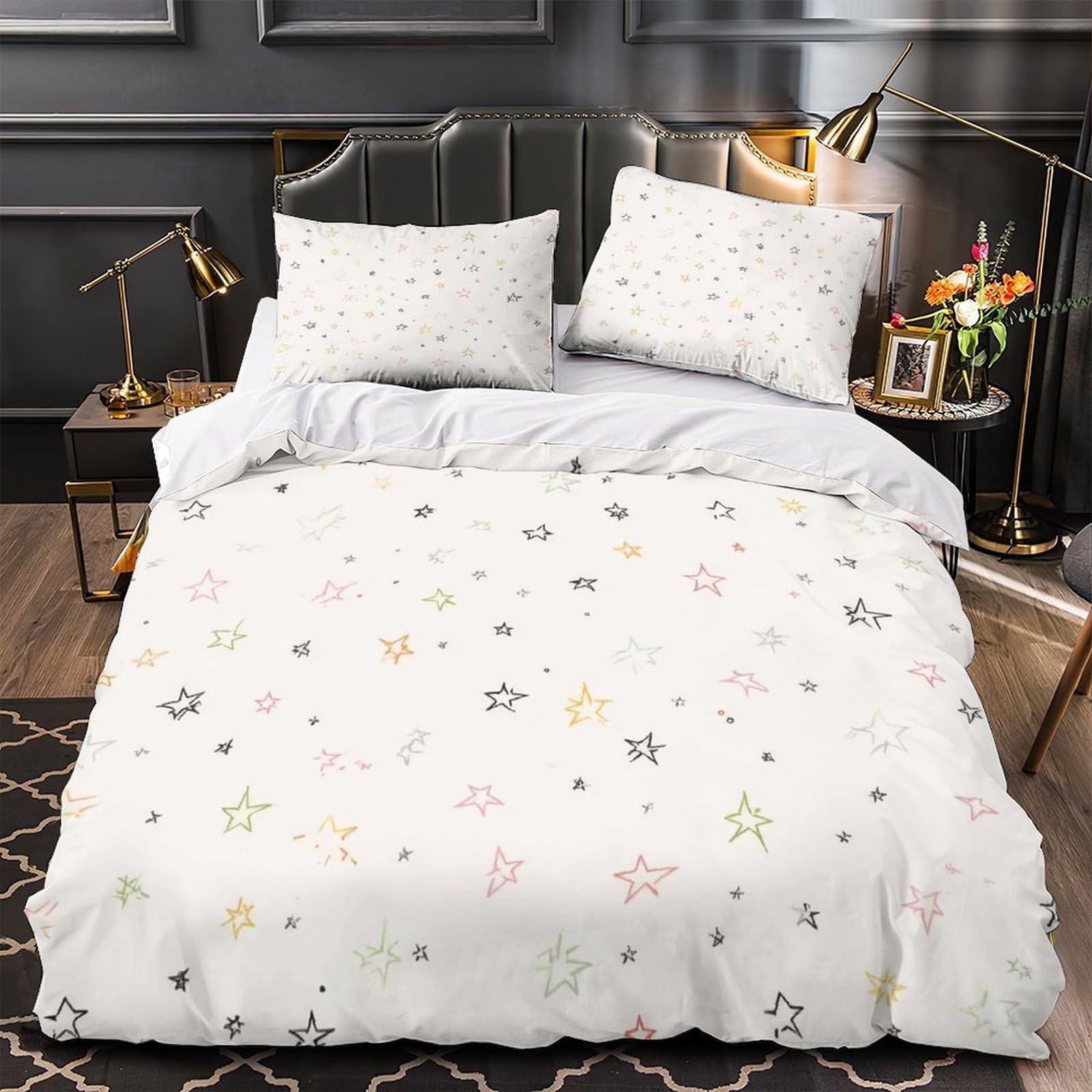 Parure de lit ultra douce effet 3D thème galaxie 260x220 fermeture éclair