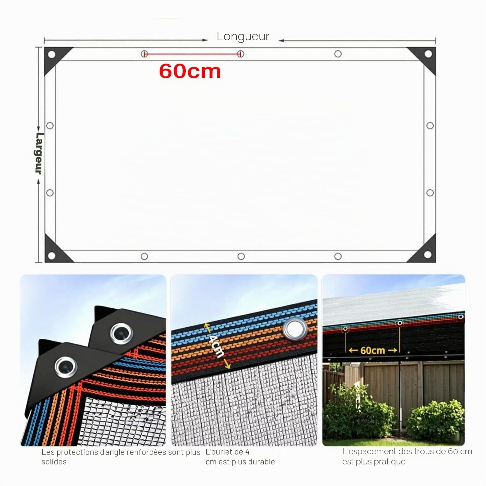 3x5m Filet d'ombrage en Feuille d'aluminium Argent,Isolation Thermique réfléchissante,99% Protection Contre Les UV,Filet de Protection Solaire pour Balcon Jardin abri de Voiture Serre Plante