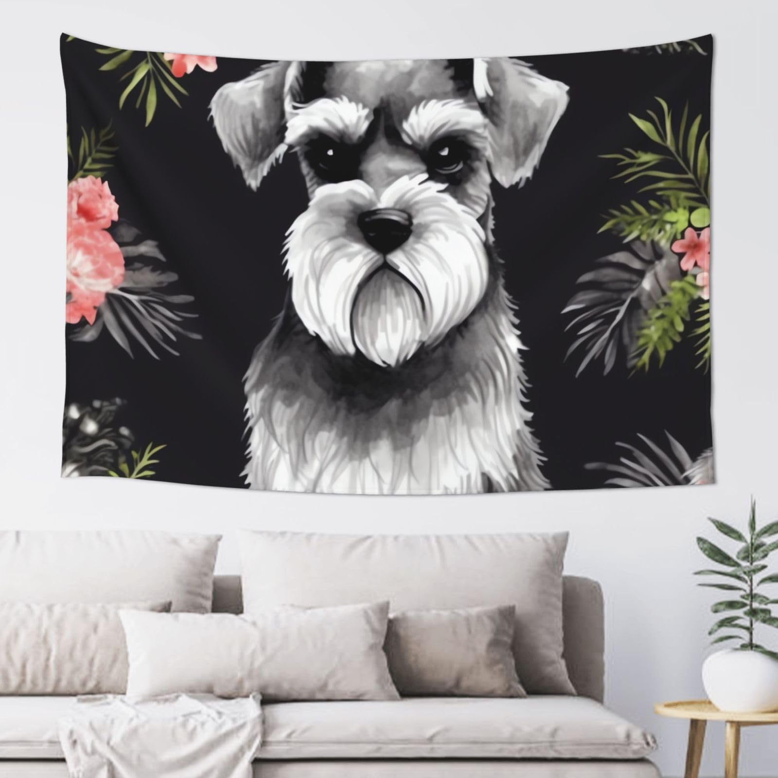 FodPand Schnauzer Tapestry for Bedroom Aesthetic, Wall Hanging Tapestries Art Decor Backdrop Wall Tapestry for Dorm Living Room Funny Poster Party Banner Background 40" X 60"