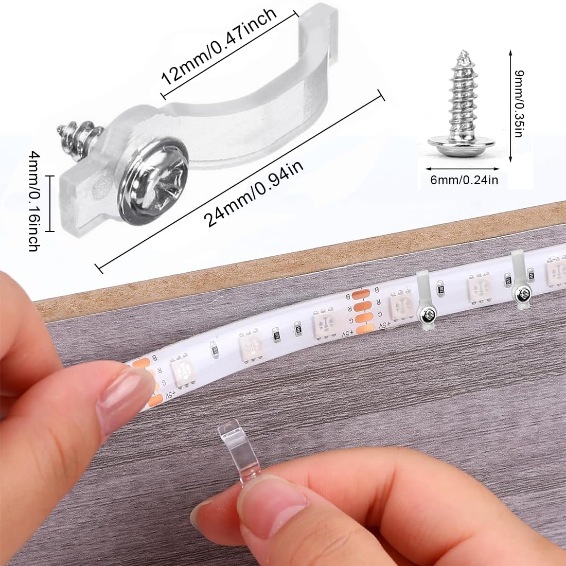 Ahlsen 100 Pièces Clip De Fixation Pour Bande Led10Mm, Clips De