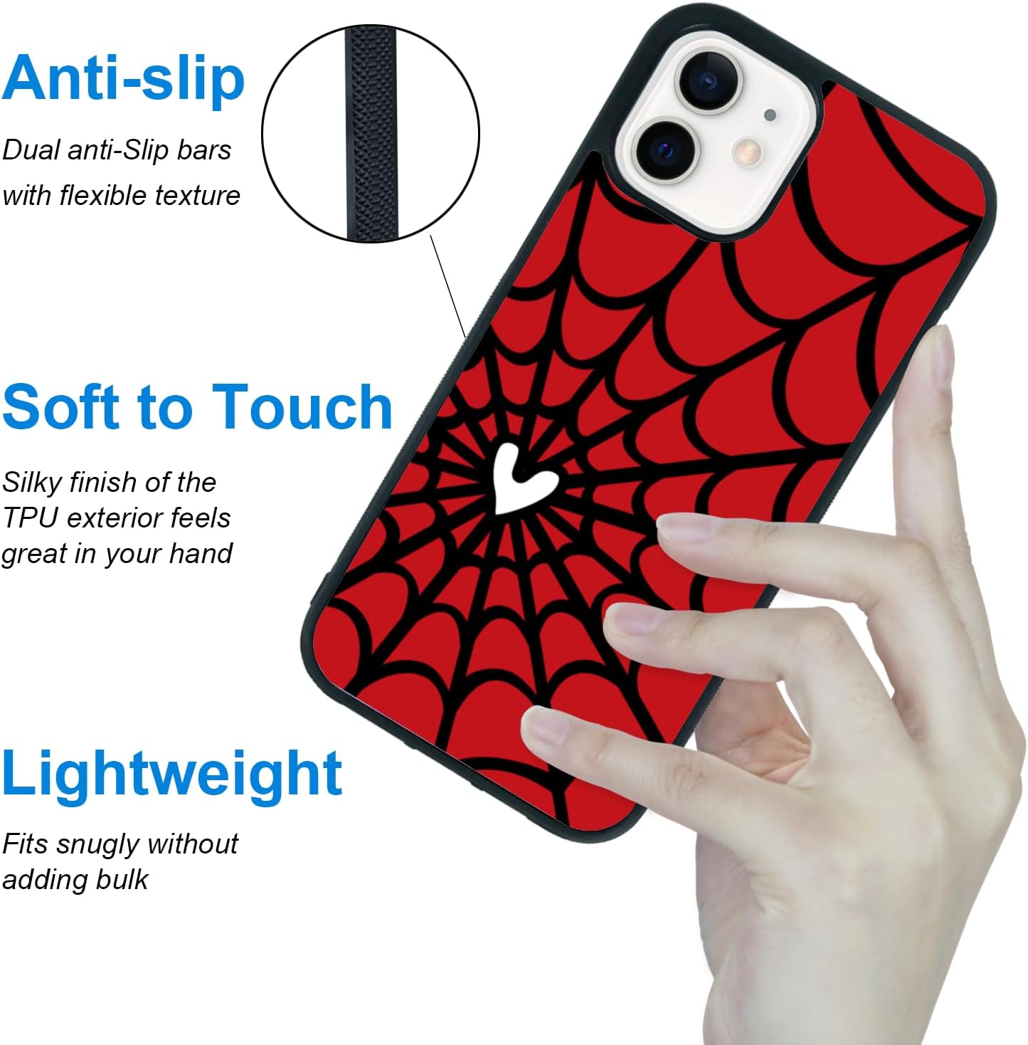 Cool Anime Phone Case for iPhone 12 Mini Trendy Spider Webs Pattern Design Phone Case image 5