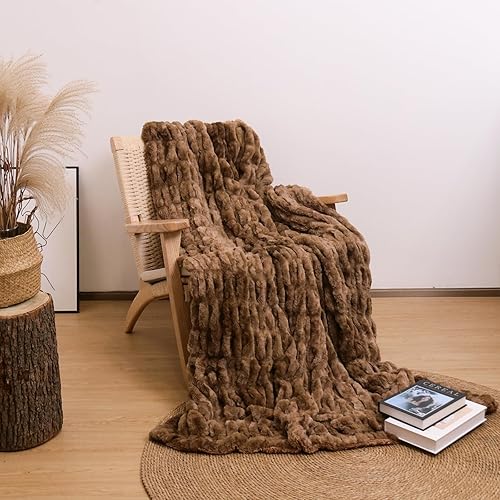 Miniatura 2 de lifein Manta de piel sintética para sofá, manta de felpa súper suave y esponjosa, manta gruesa de invierno, cómoda manta de sherpa, cama, sofá,