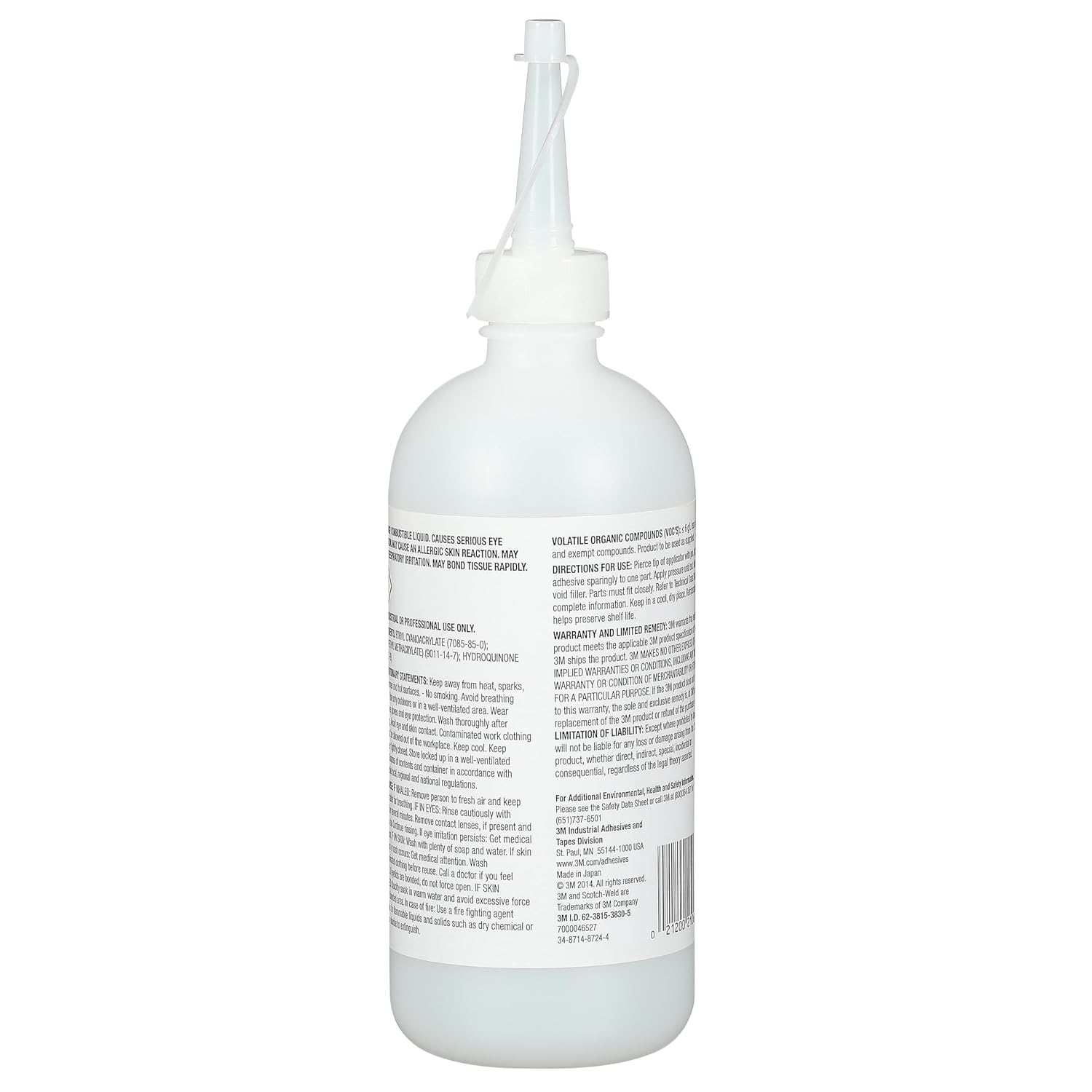 3M Scotch-Weld Instant Adhesive CA8, Clear, 1 Pound Bottle, 1/case