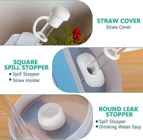 Miniatura 7 de BELYQLY Vaso aislado al vacío de acero inoxidable de 40 onzas con tapa y popote para agua, batidos y más, té helado o café (negro)