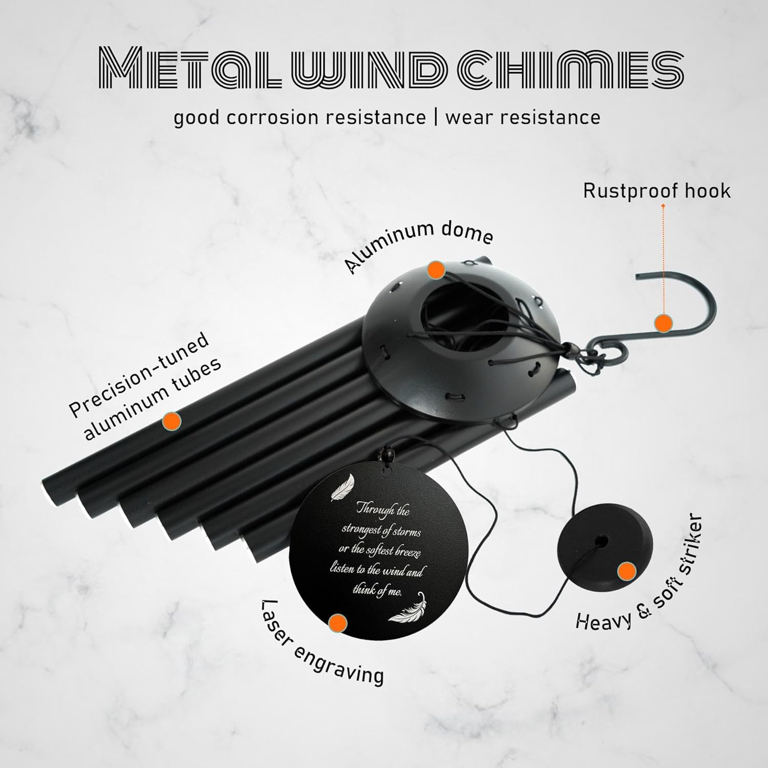 Personalized Tree of Life Wind Chimes - Deep Melody, Custom Engraving, Thoughtful Outdoor Gift