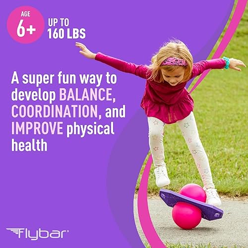 Miniatura 6 de Flybar Pogo - Bola de trucos para niños, tabla de rebote para niños y niñas a partir de 6 años, hasta 160 libras, incluye bomba, asa fácil de