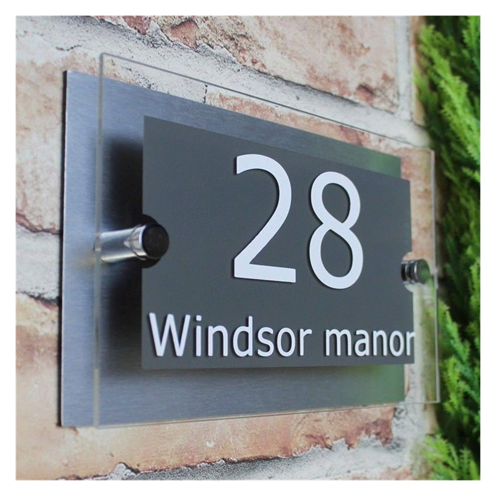 Numéros de porte modernes,Numéros de porte Nombre Transparent Maison Acrylique sur mesure Plaques signe Plaques Maison Signes avec des films en vinyle et en aluminium en plastique Panneaux d'Accompagn