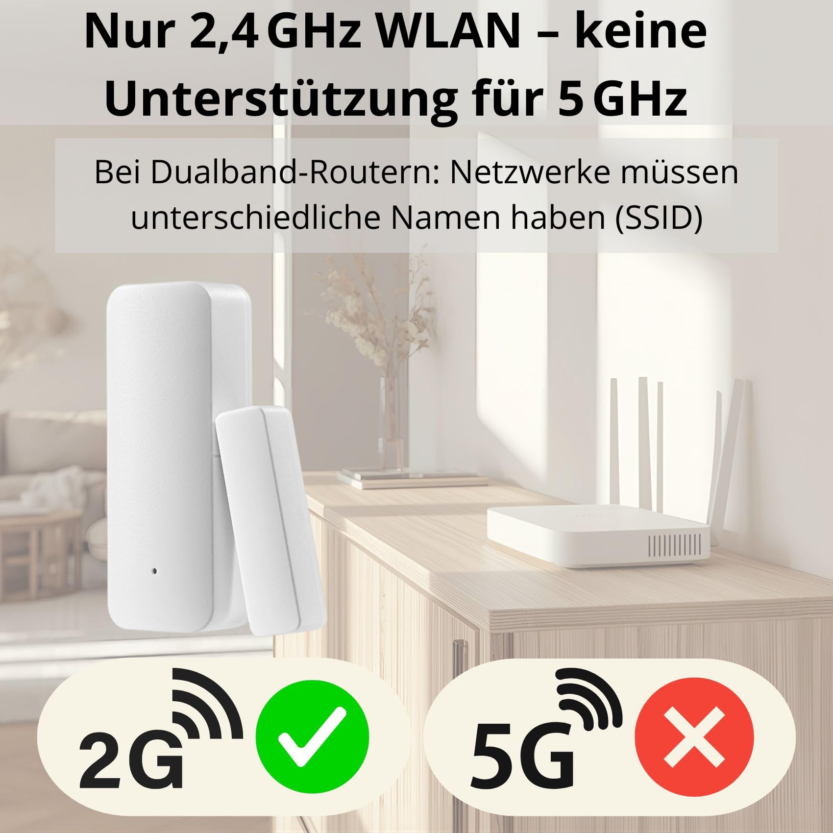 Sone Smart One Türsensor Alarm, Fenstersensor Drahtloser. Alarm in Echtzeit. WLAN WiFi Smart Life/Tuya App kompatibel mit Alexa/Google Home