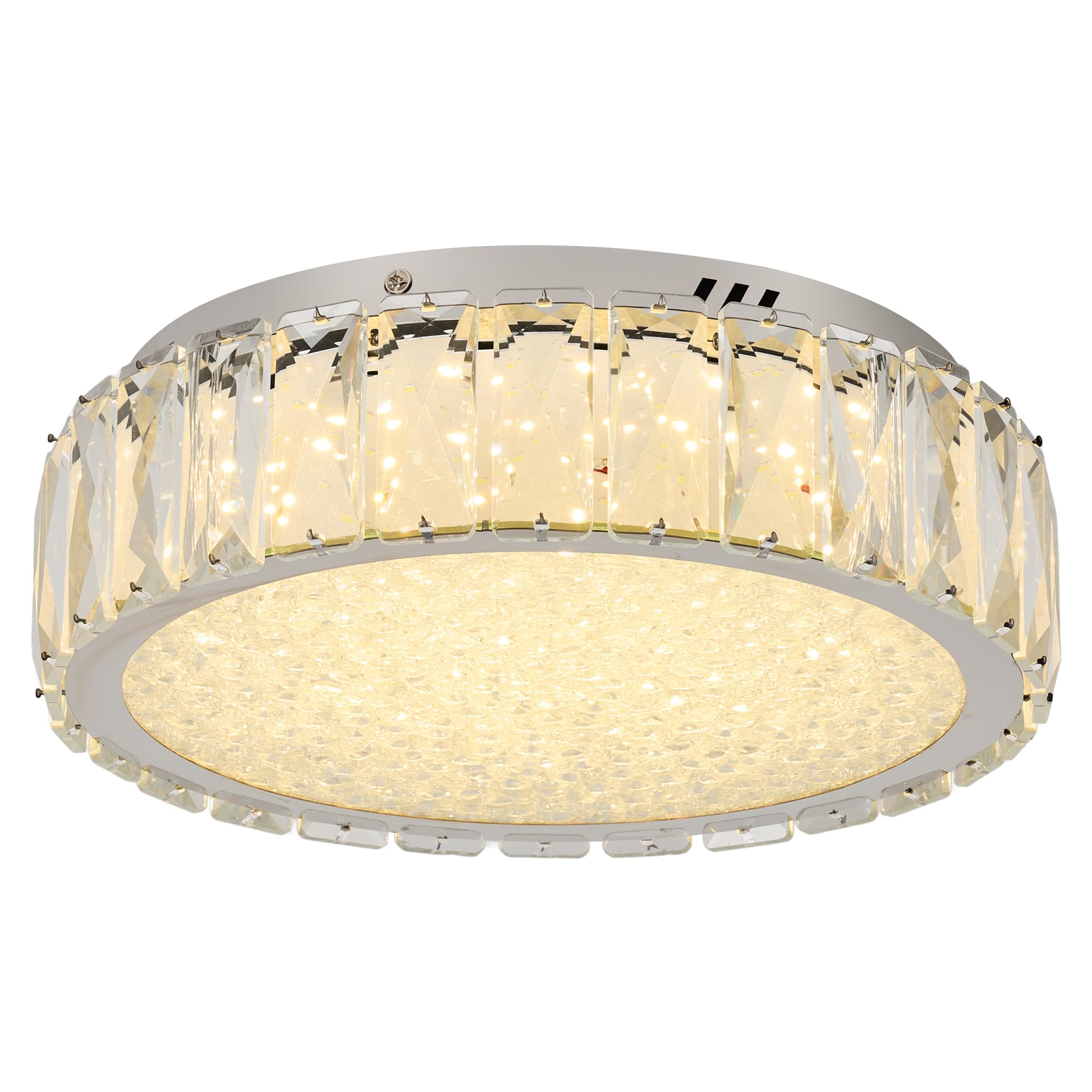 AOLALA Crystal LED Ceiling Light Fixture, 11.8" Flush Mount, 60W