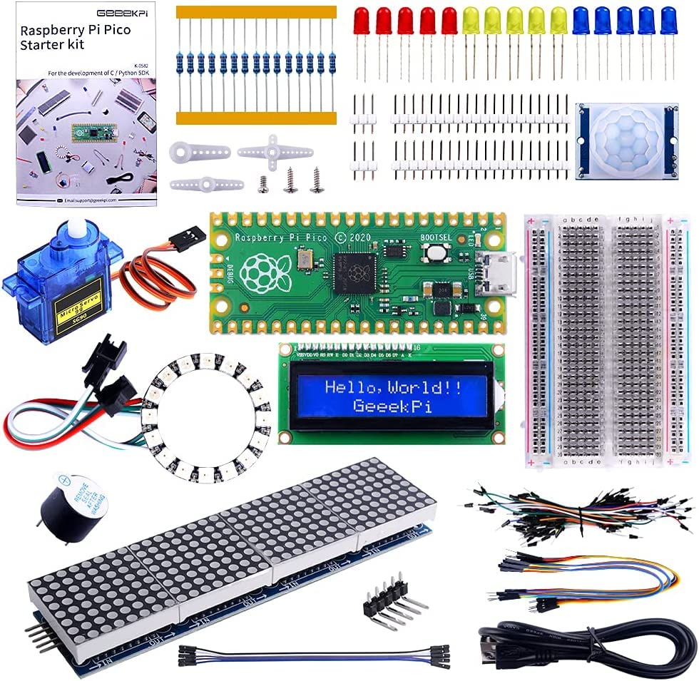 IDUINO Rpi Pi Pico Basic Starter Kit Compatible with Raspberry Pi Pico, Breadboard, I2C 1602 LCD Display Module, 9g Mirco Servo for RPi Beginners & Software Engineer (B0BDVHC26Q) Amazon Price History, Amazon Price Tracker