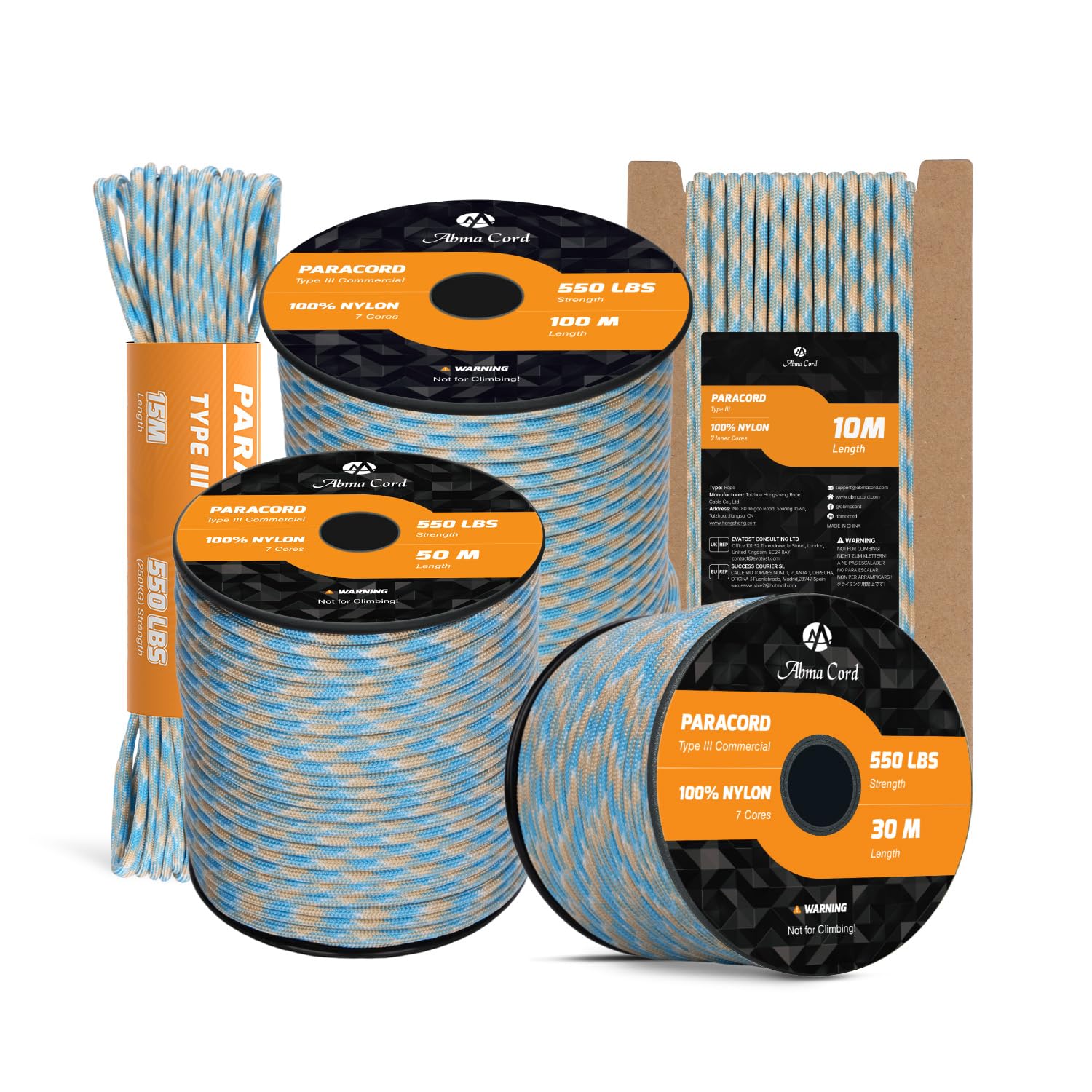 Abma Cord Paracord 550 4mm 10m Nylon Rope Type III 7 Strands Cord โ image 1